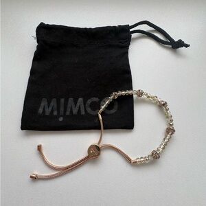 Mimco Rose Gold and Clear Beaded Bracelet